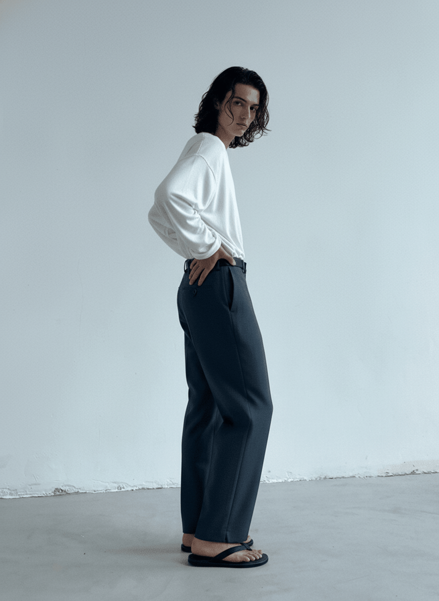 [GENESISBOY] Wool feel fabric high T-shirt NA303