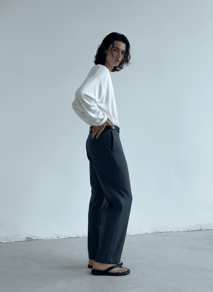 [GENESISBOY] Wool feel fabric high T-shirt NA303