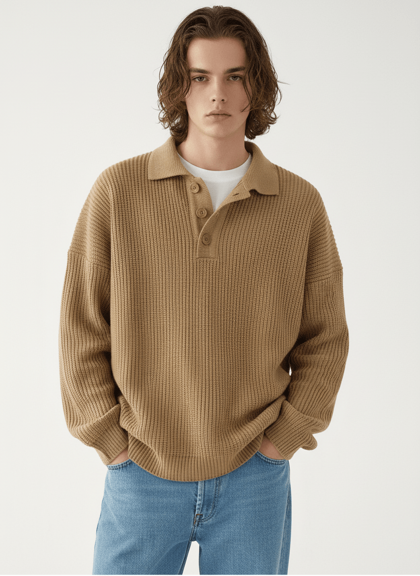 casual long polo knit NA132