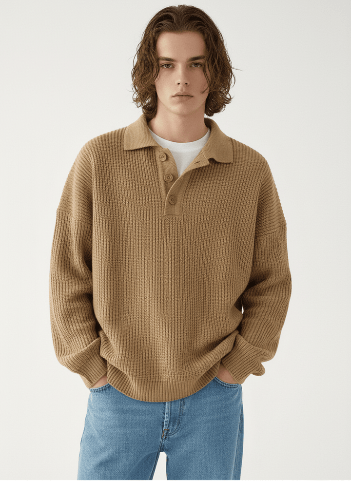 casual long polo knit NA132