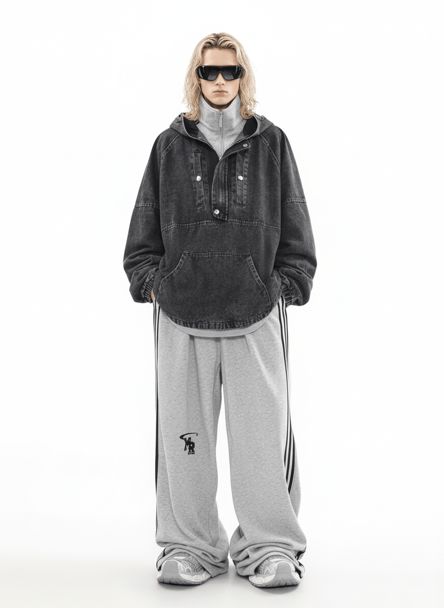 [MRNEARLY] vintage washed denim hooded na859