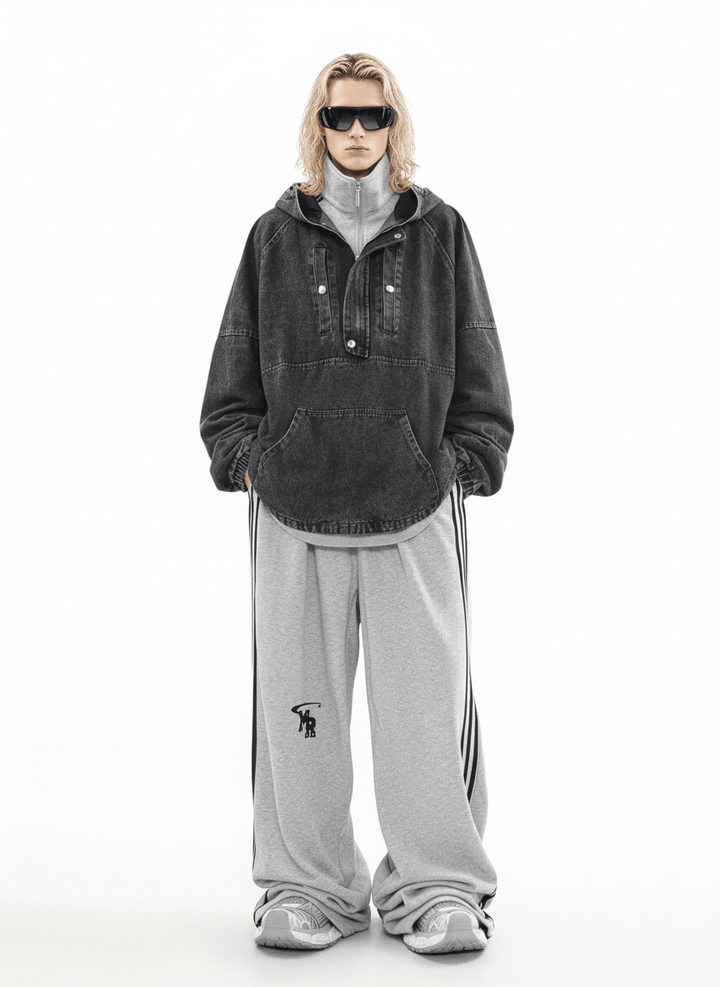 [MRNEARLY] vintage washed denim hooded na859