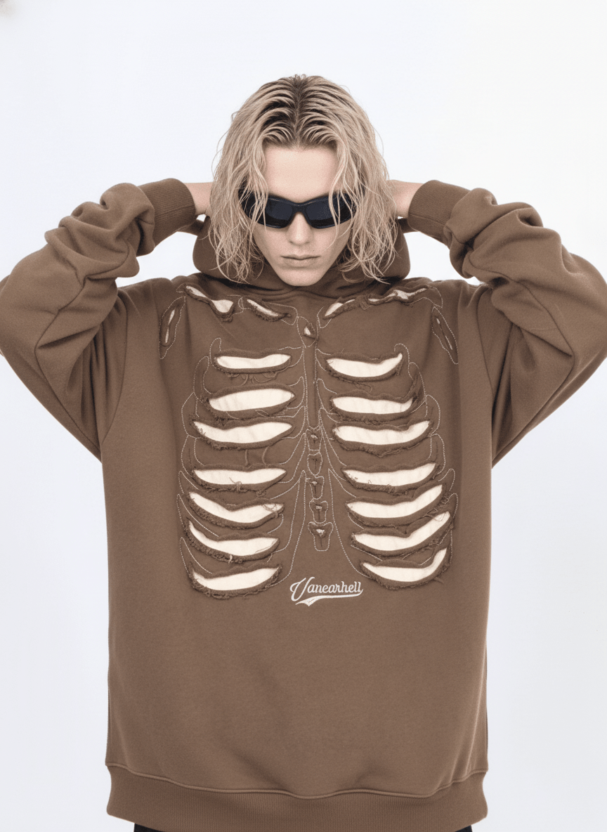 skeleton design niche high street hooded na648