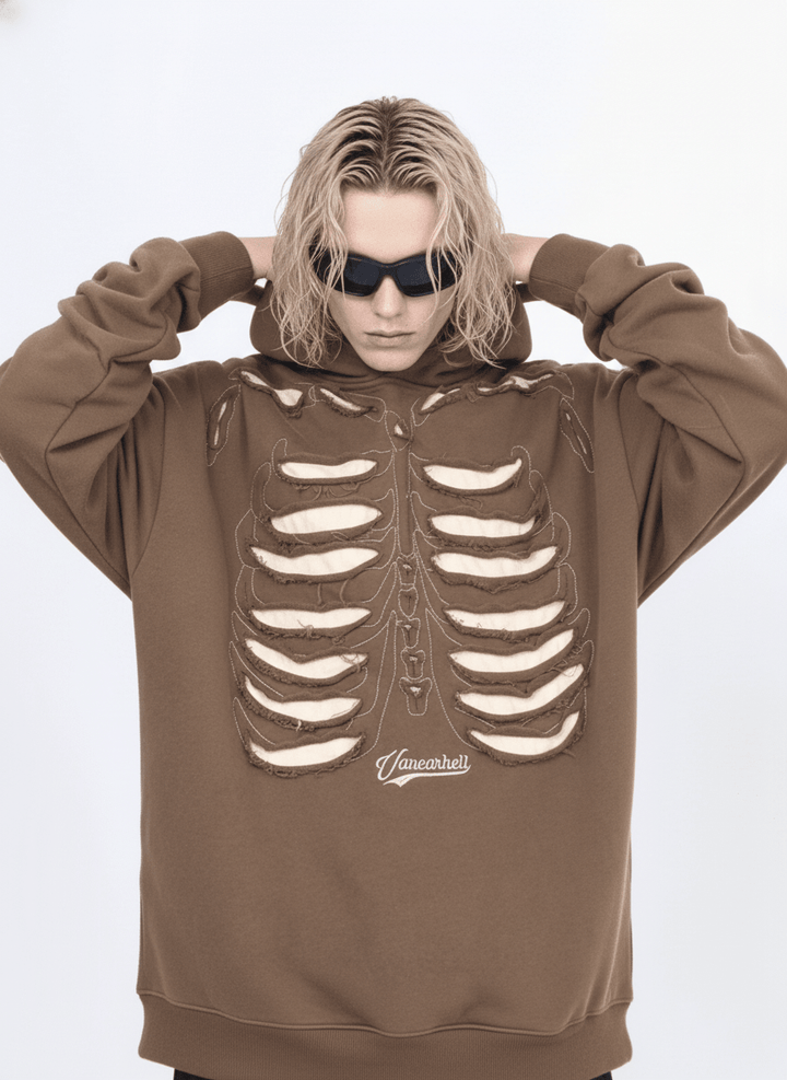 skeleton design niche high street hooded na648