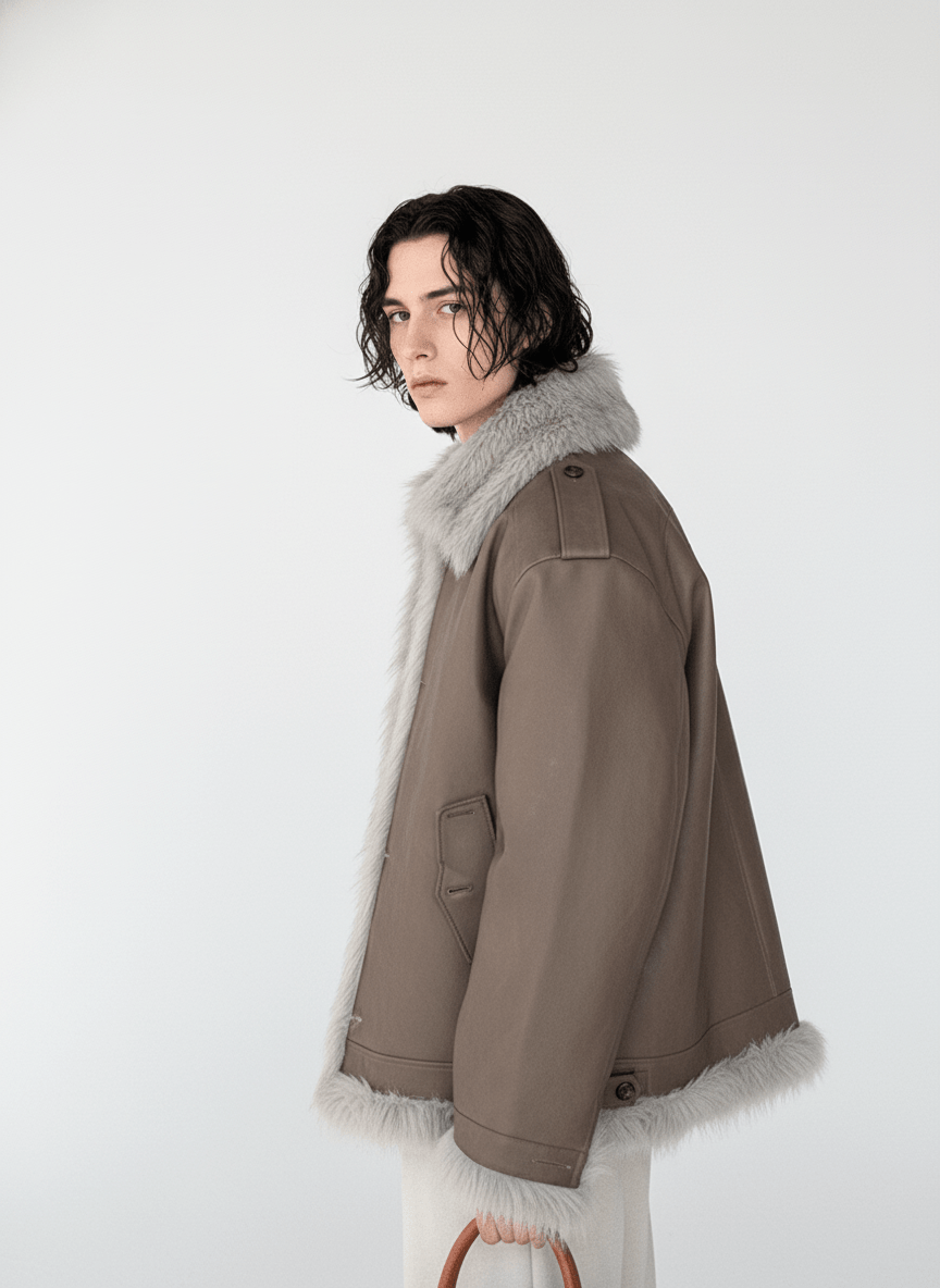 【Hualun】fur leather jacket na1788