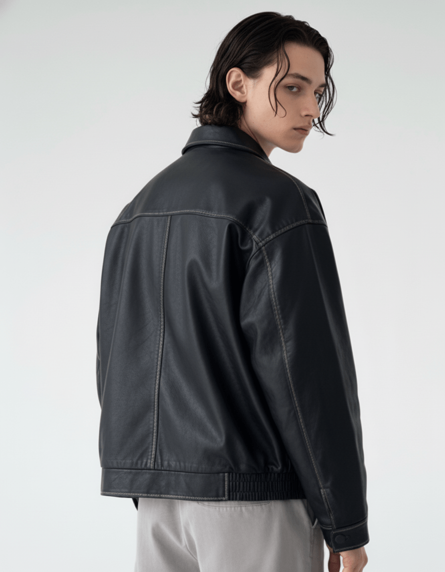 Noir Leather Utility Jacket na2263