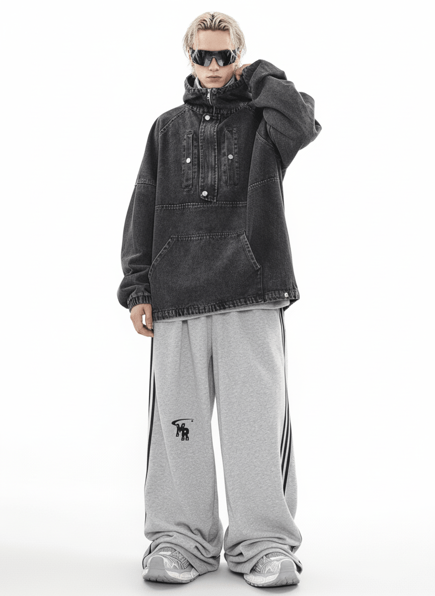 [MRNEARLY] vintage washed denim hooded na859