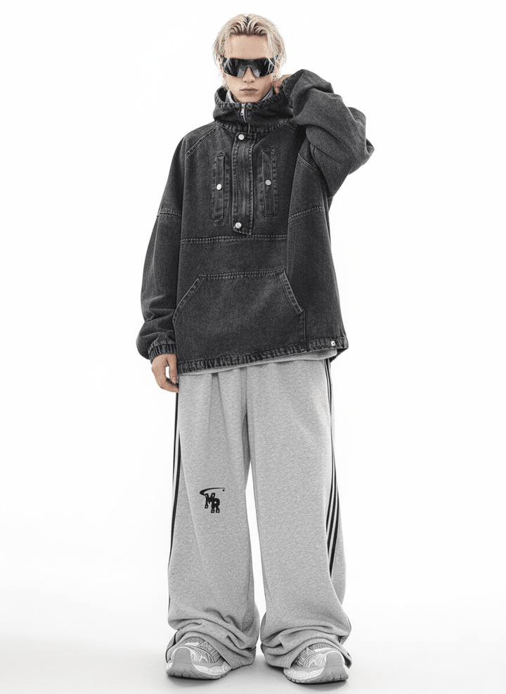 [MRNEARLY] vintage washed denim hooded na859