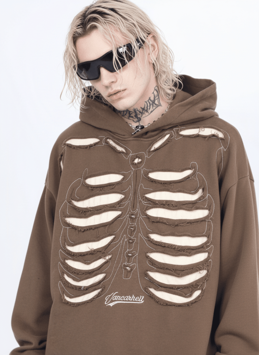 skeleton design niche high street hooded na648