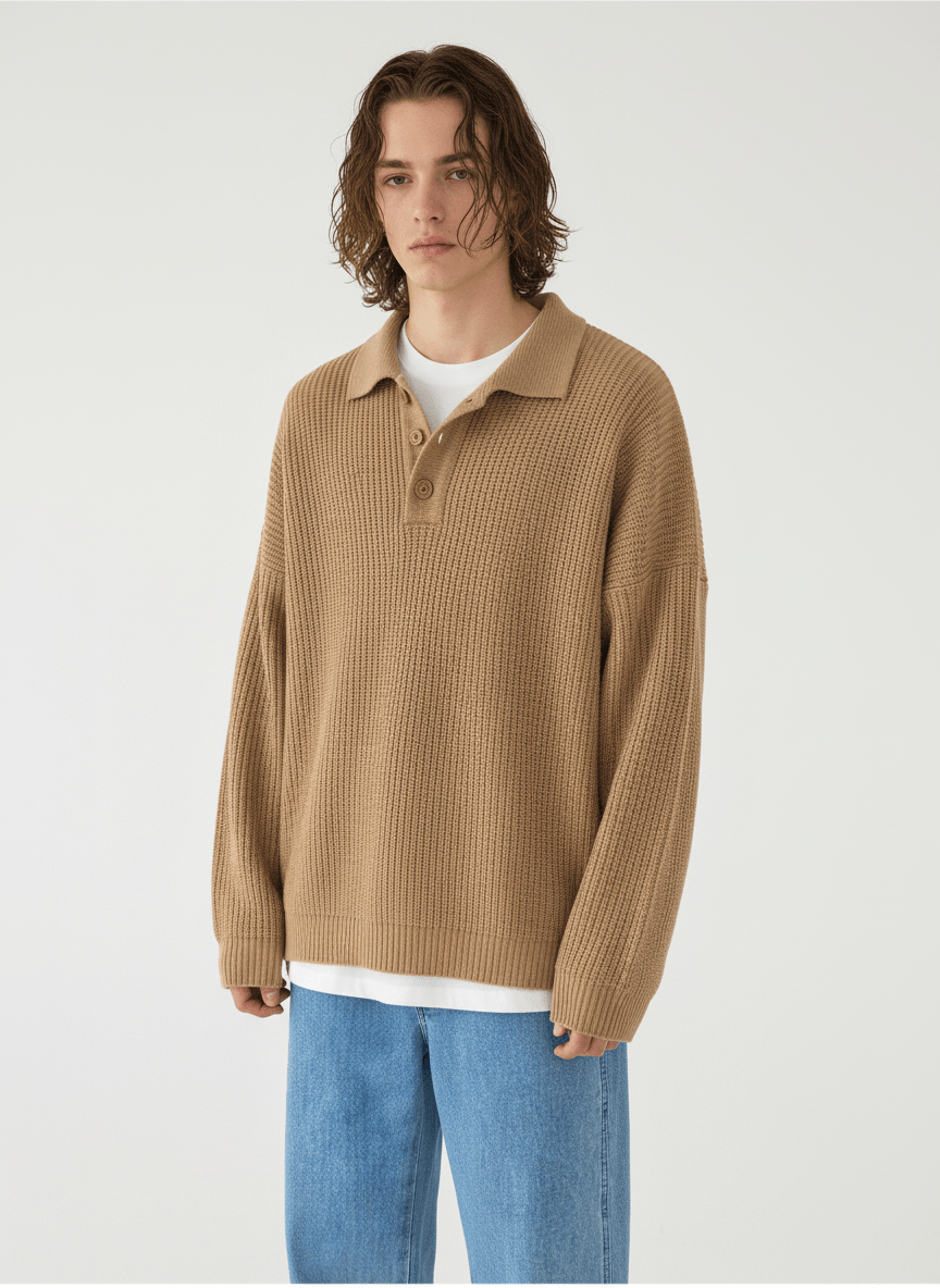 casual long polo knit NA132