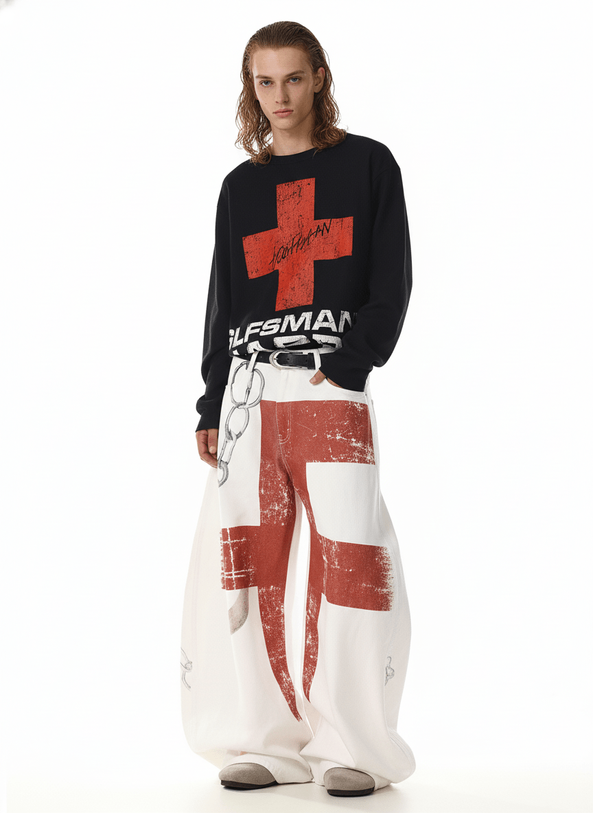 Red Cross Art Denim na2248