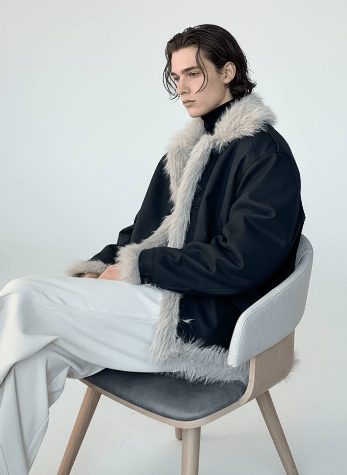 【Hualun】fur leather jacket na1788