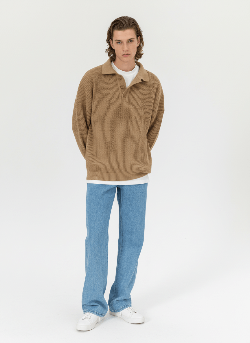 casual long polo knit NA132