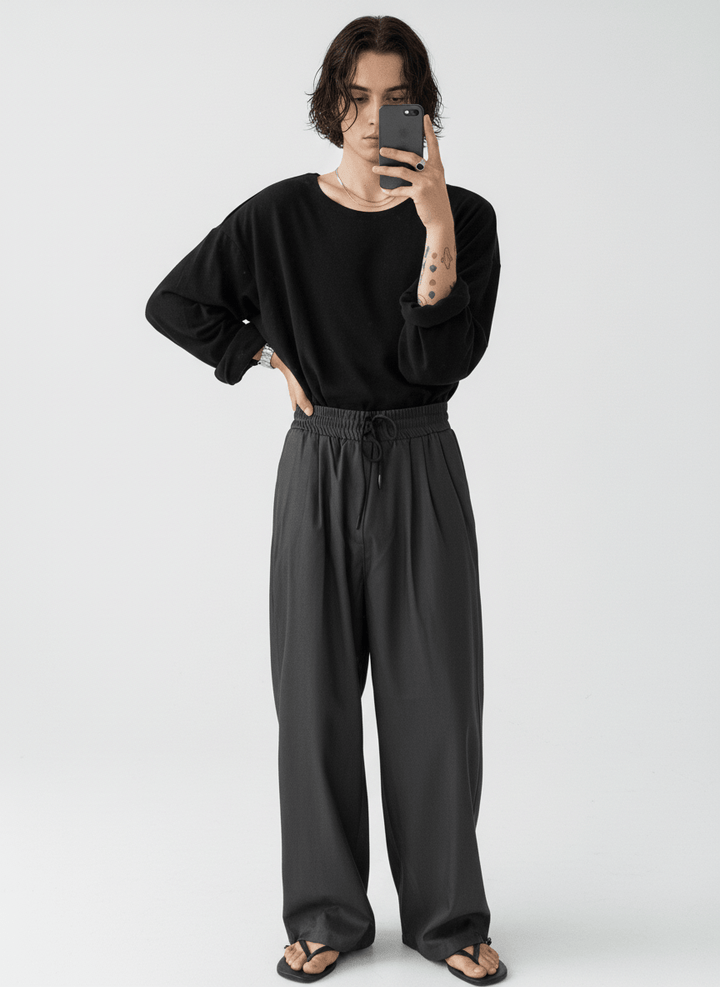 [GENESISBOY] Wool feel fabric high T-shirt NA303