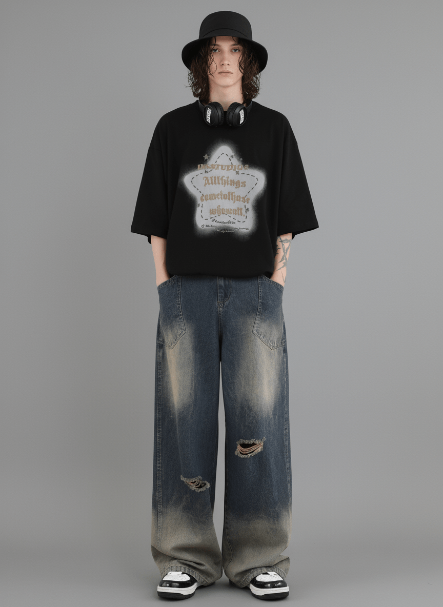 [INSstudios] American cut wash jeans na699 