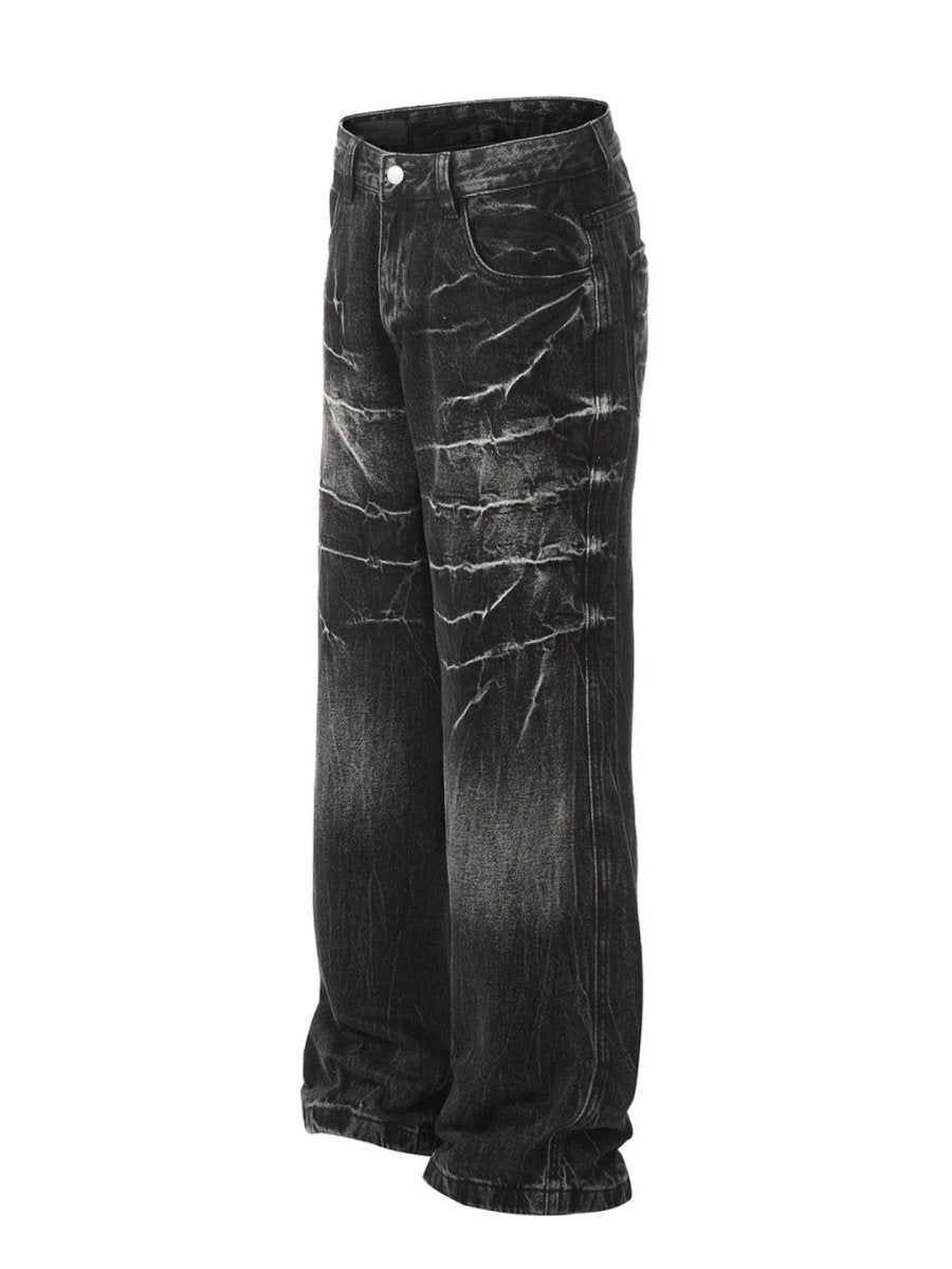 【Mz】washed loose wide-leg straight jeans na1687