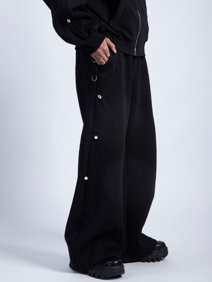 [PLAN1ONE] loose hooded + wide leg pants na1698