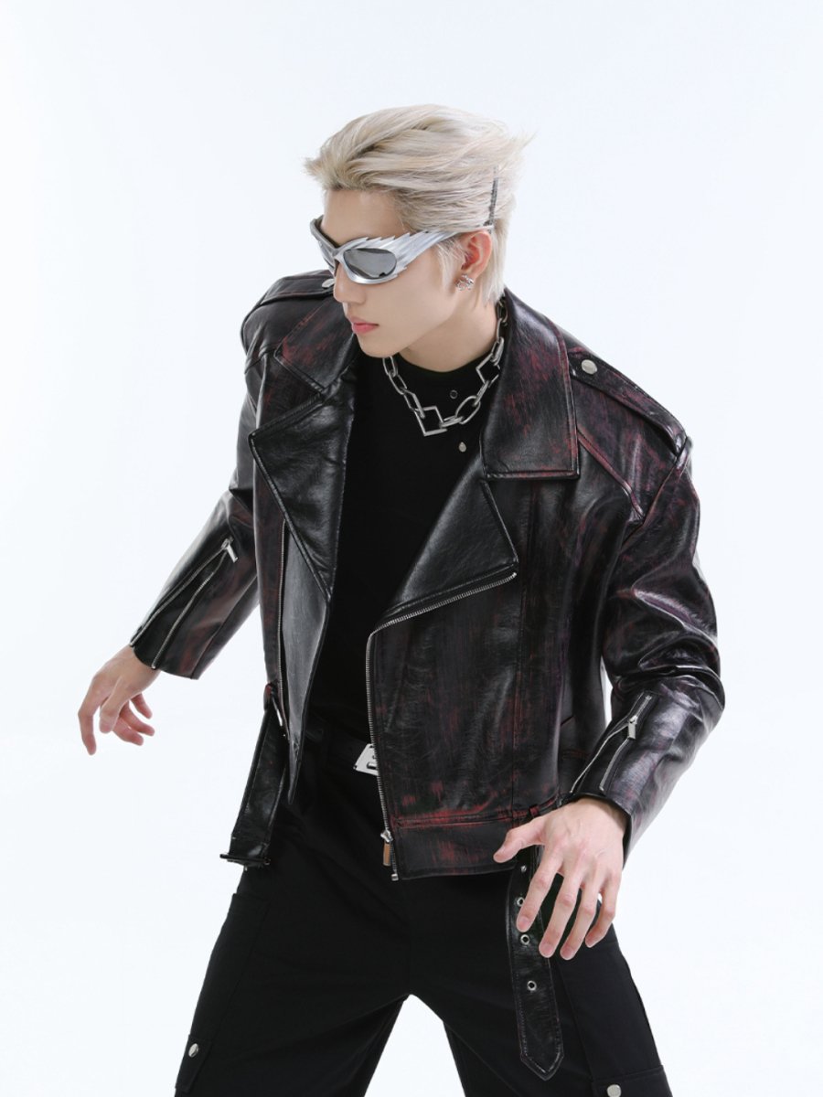 【TURNTIDE】PU leather jacket na1696