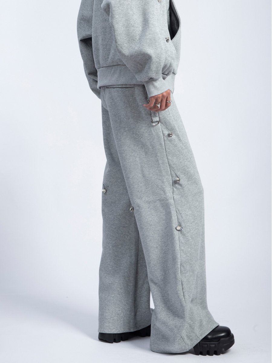 [PLAN1ONE] loose hooded + wide leg pants na1698