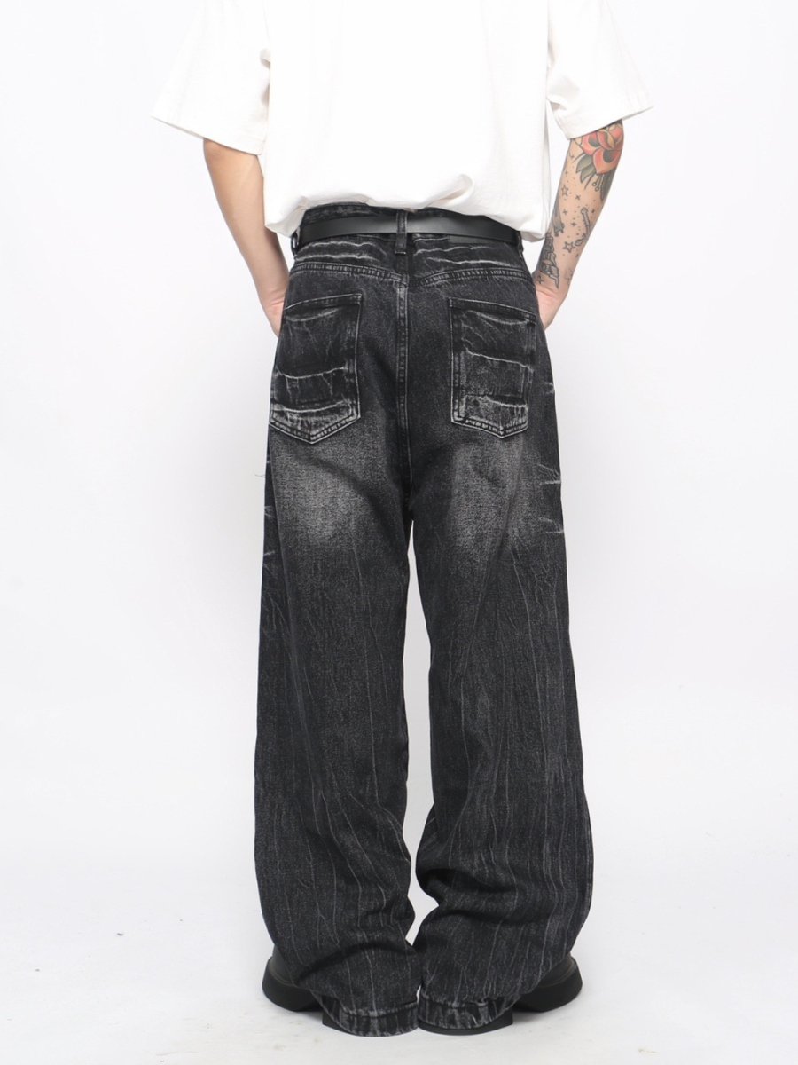 【Mz】washed loose wide-leg straight jeans na1687