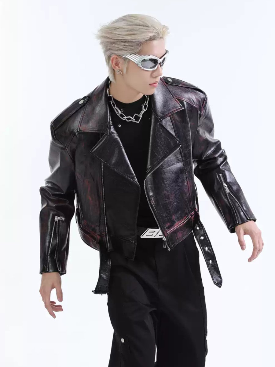 【TURNTIDE】PU leather jacket na1696