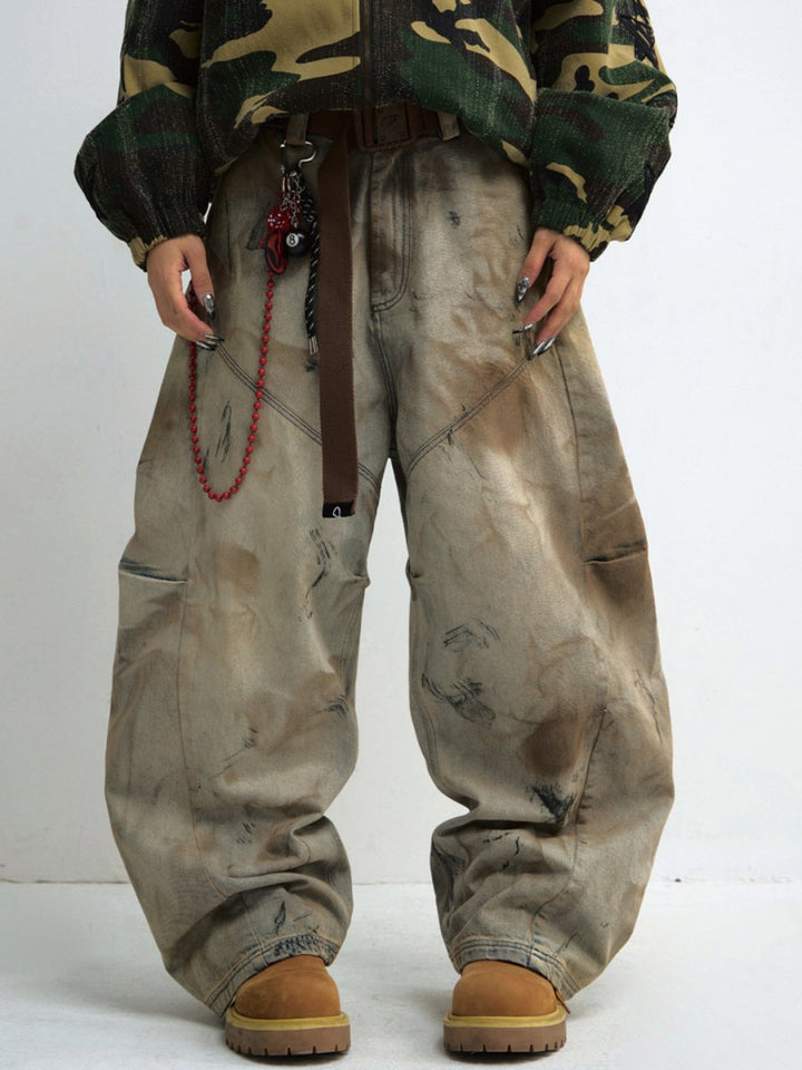 [PEOPLESTYLE] Washed Aged Loose Pants na1690