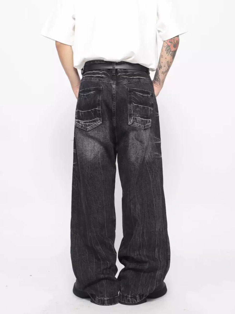 【Mz】washed loose wide-leg straight jeans na1687