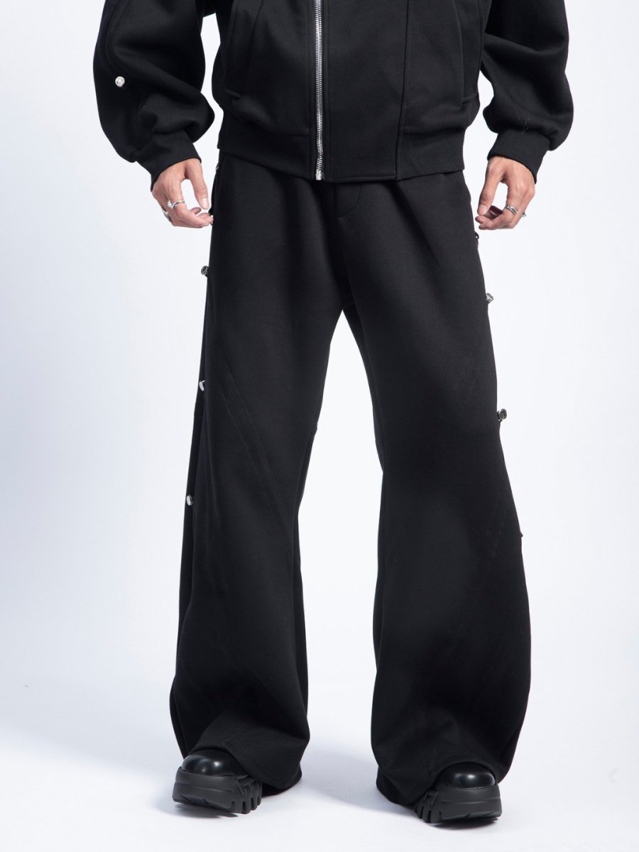 [PLAN1ONE] loose hooded + wide leg pants na1698