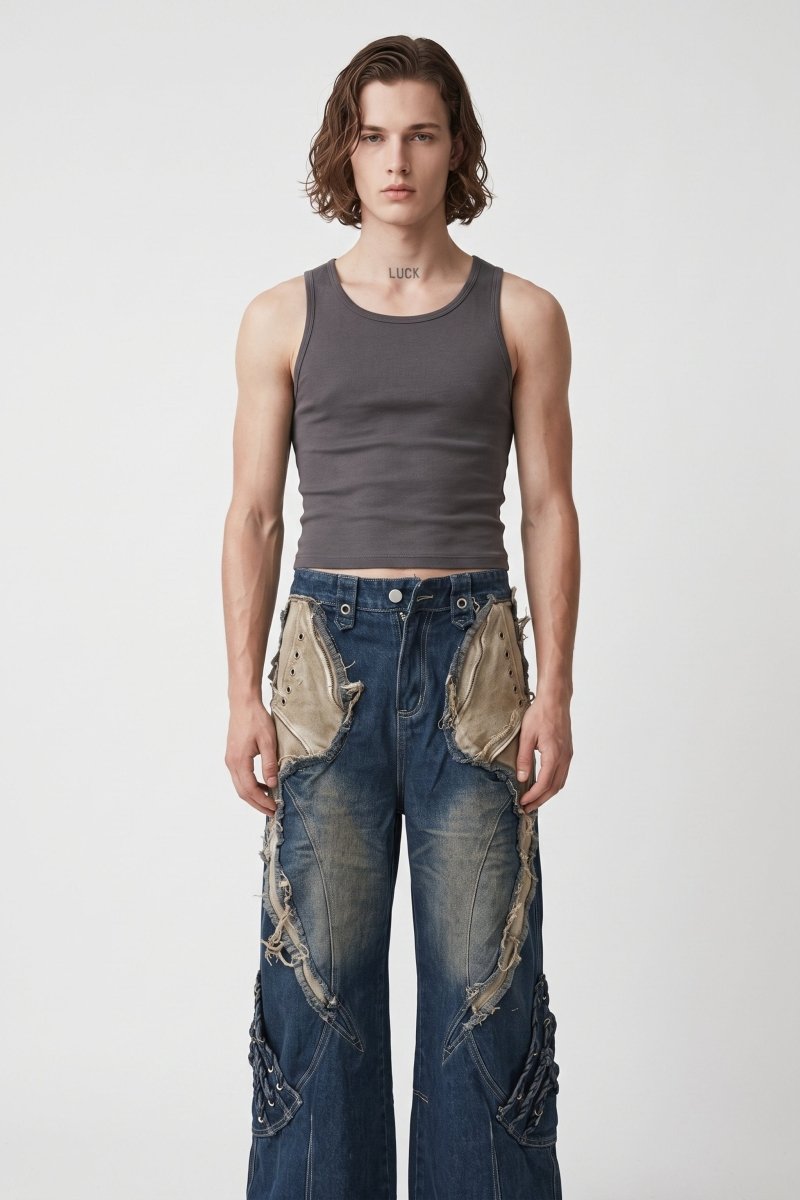 Distressed Denim Pants na2718