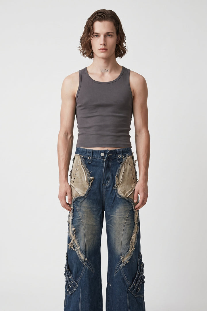 Distressed Denim Pants na2718