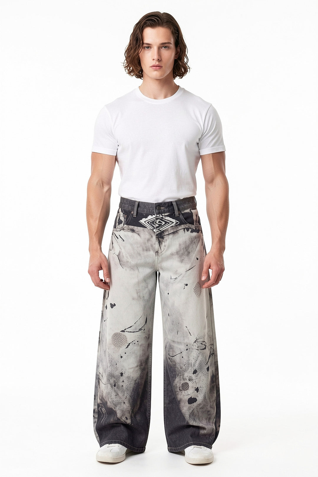 Printed Wide Pants na2796