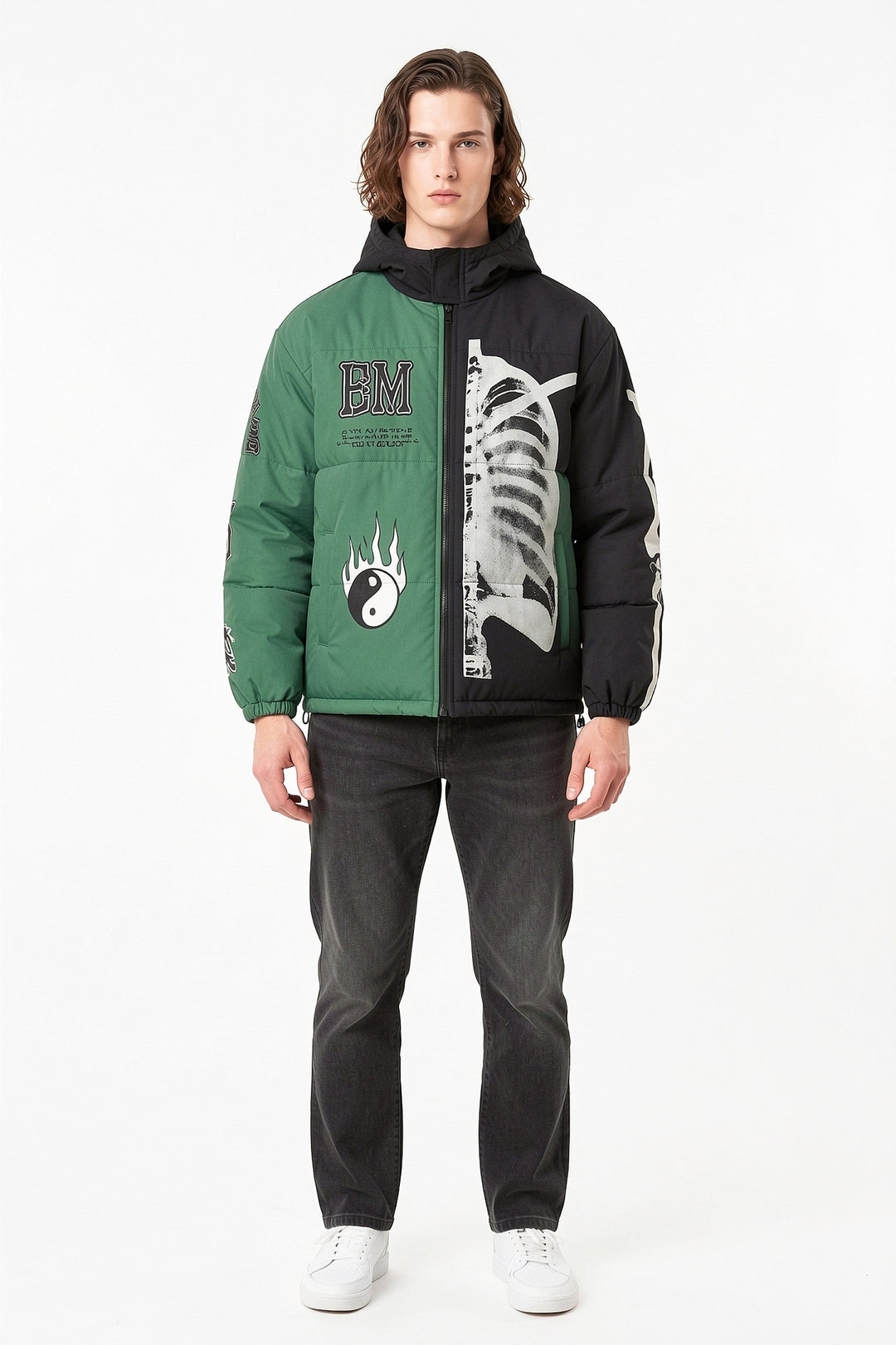 Graphic Puffer Jacket na2828