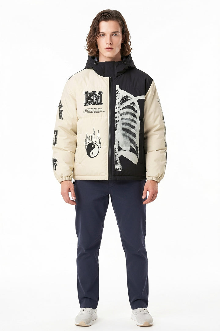 Graphic Puffer Jacket na2828