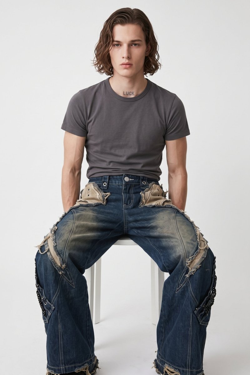 Distressed Denim Pants na2718