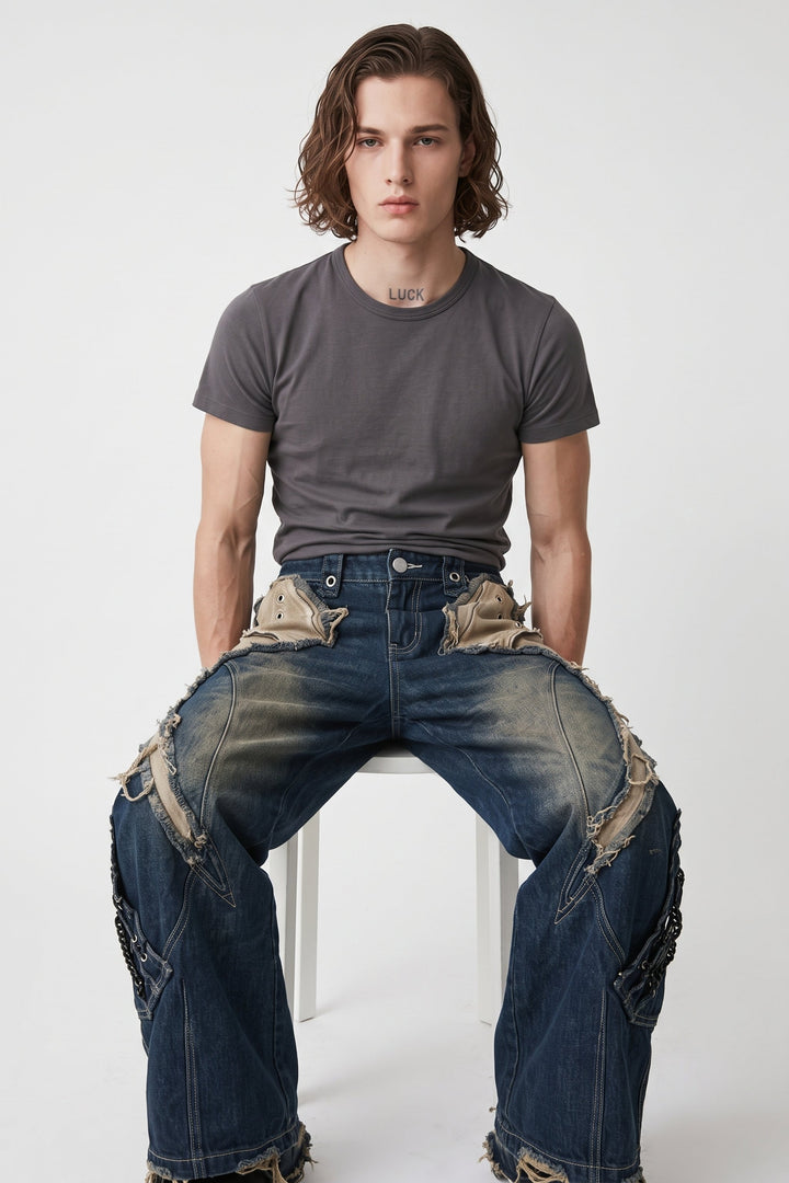 Distressed Denim Pants na2718