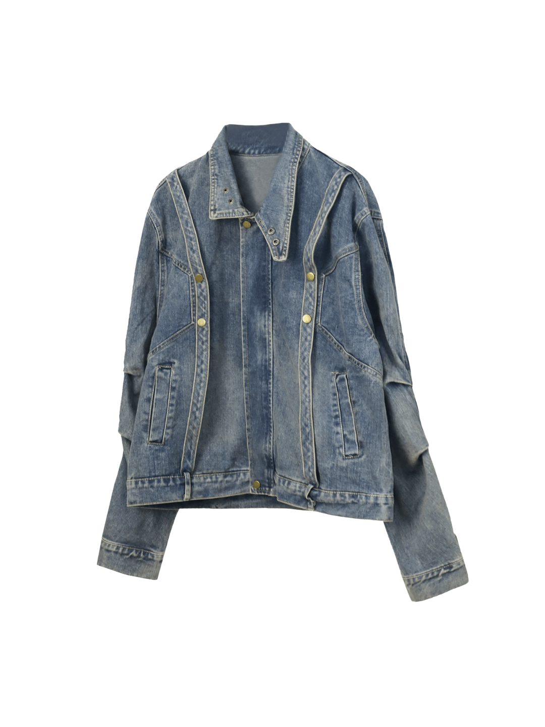 Western Denim Washed Vintage Loose Jacket na694