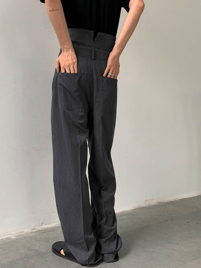 [COLN] high-waisted straight-leg pants NA321