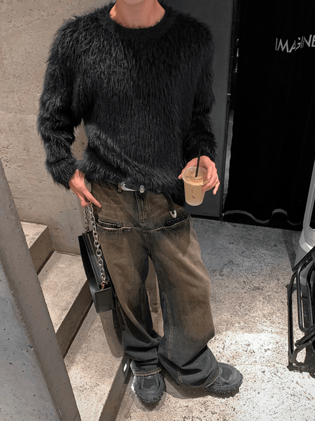 [HOZI] Round Fur Knit NA535