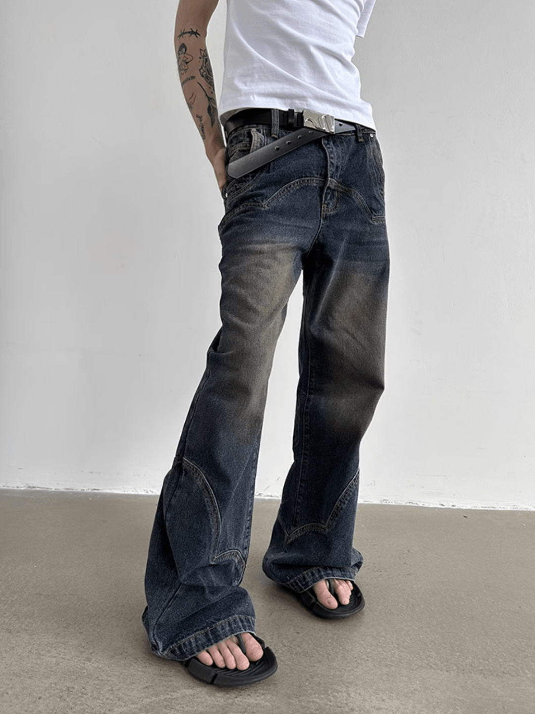 [GENESISBOY] Micro Flare Mopping Jeans NA727