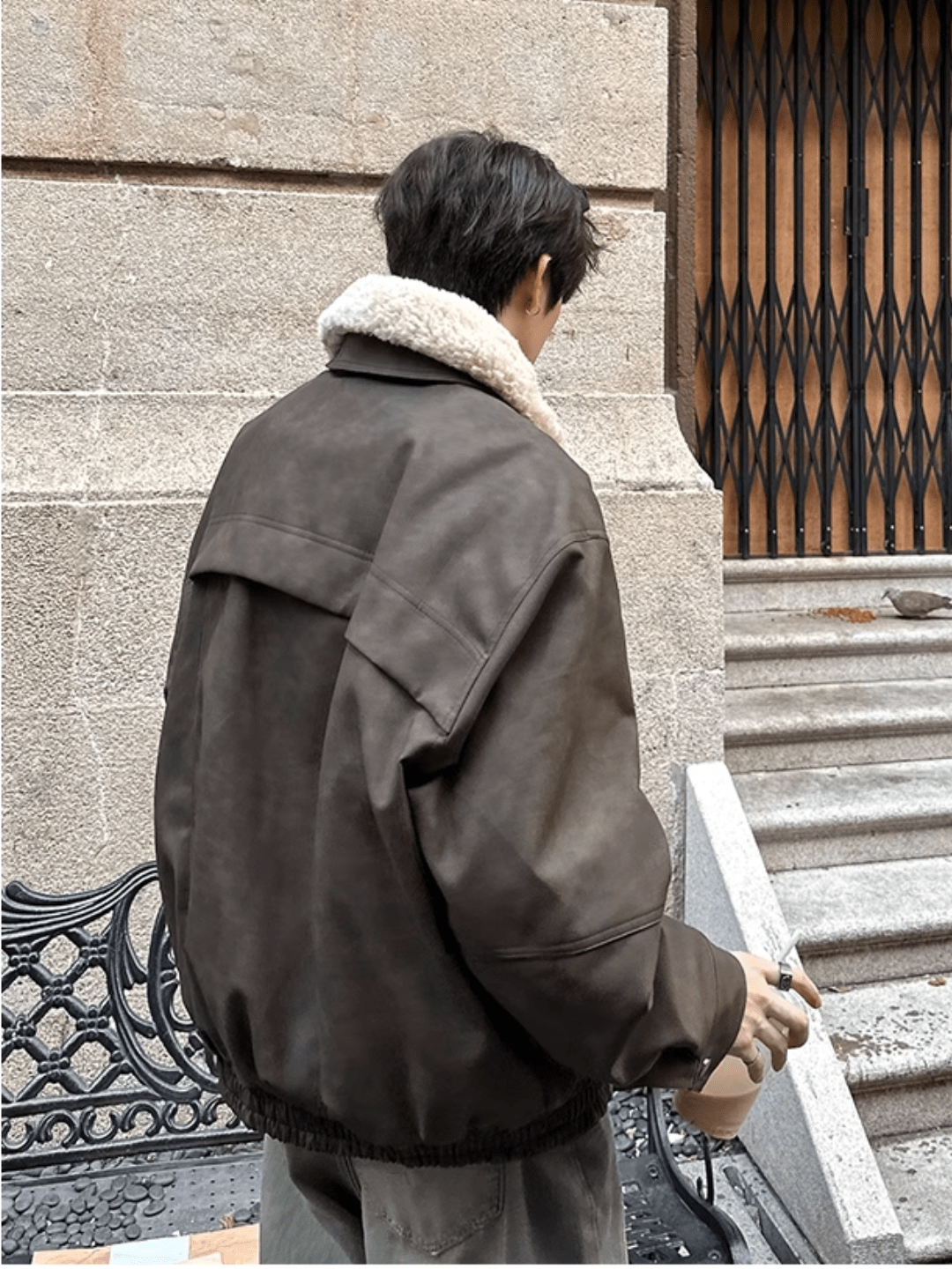 [JM HOMME] Leather Fur Jacket na724
