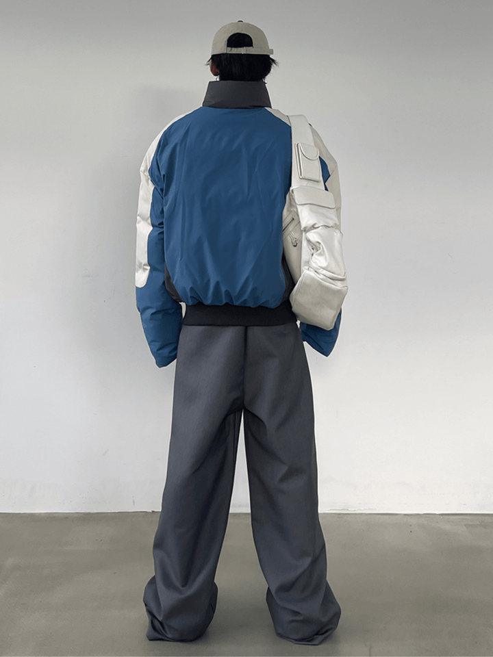 [SHUNP] Colorblocking short zipper cotton jacket na825