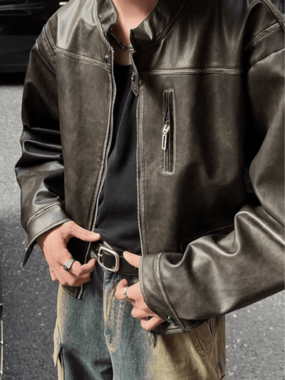 [JM HOMME] Retro motorcycle leather jacket na677 