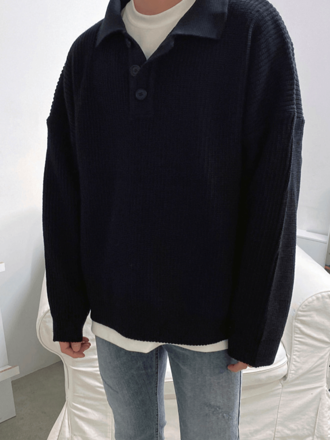 casual long polo knit NA132