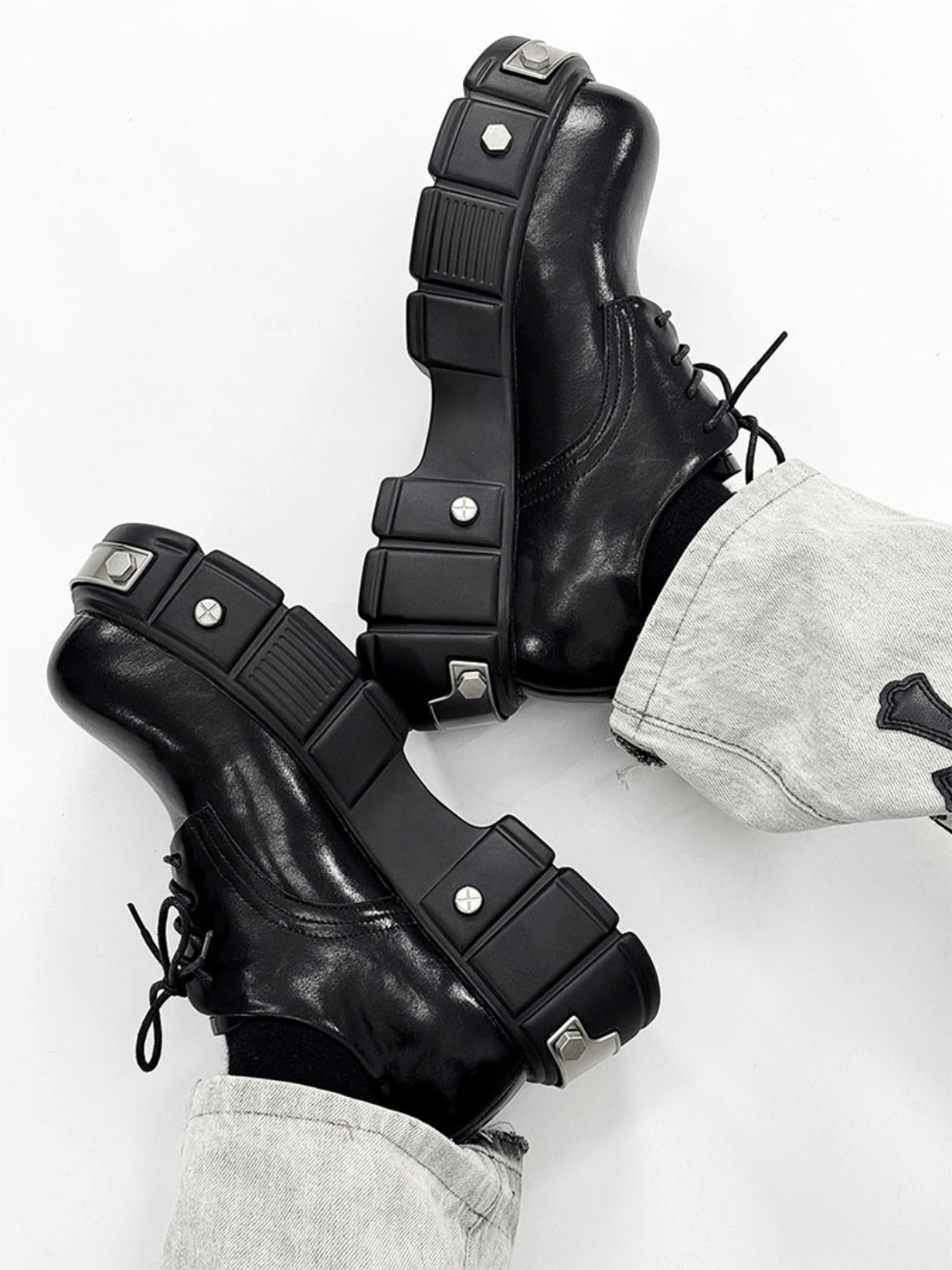 Head Round Toe Leather Shoes na948