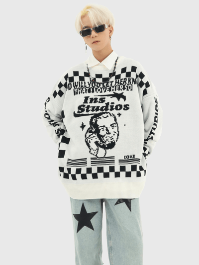 [INSstudios] Checkerboard Sweater NA580
