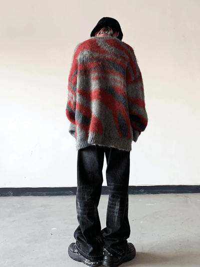 [ASHDARK] Irregular Striped Gradient Sweater NA840