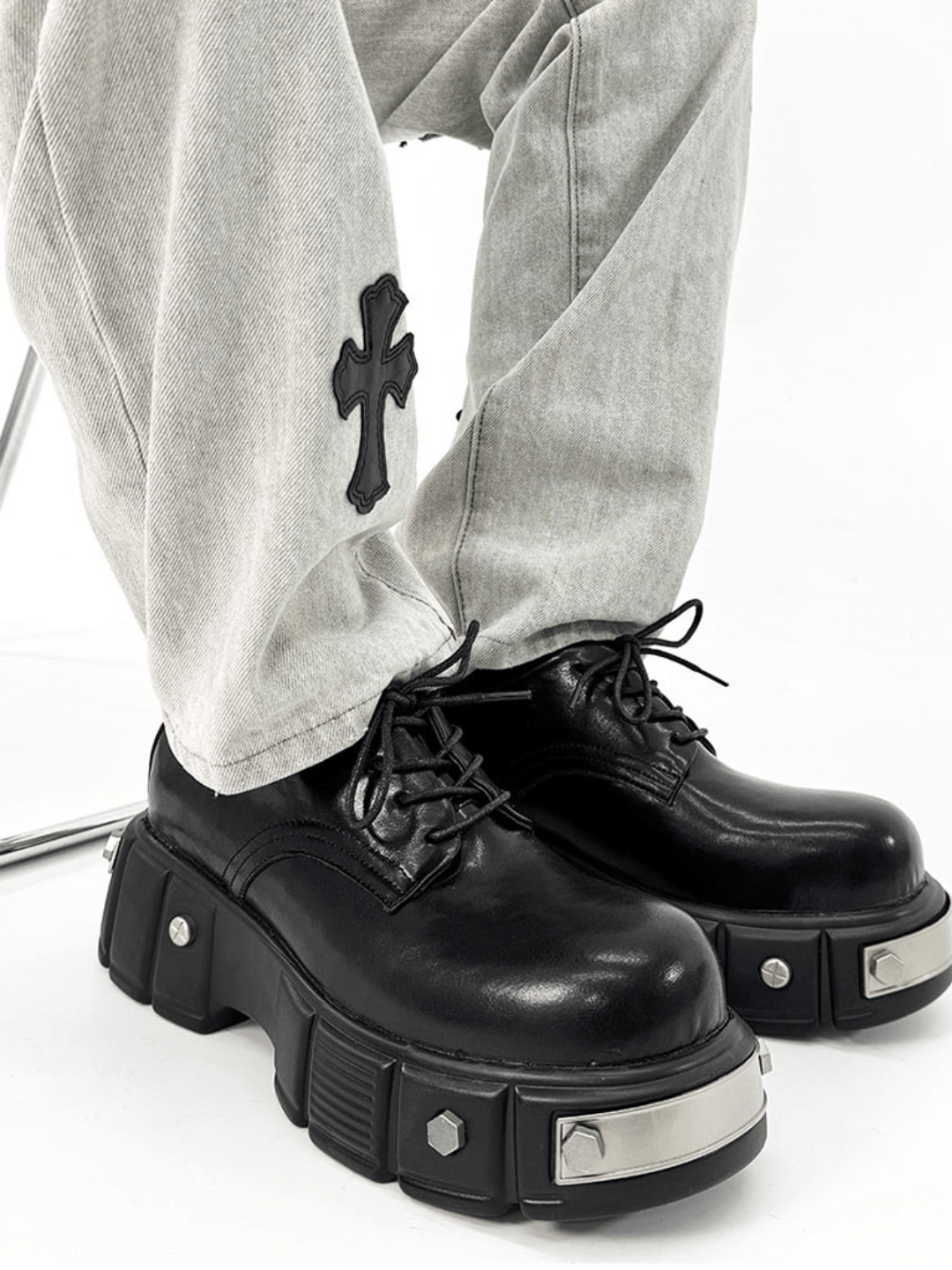 Head Round Toe Leather Shoes na948