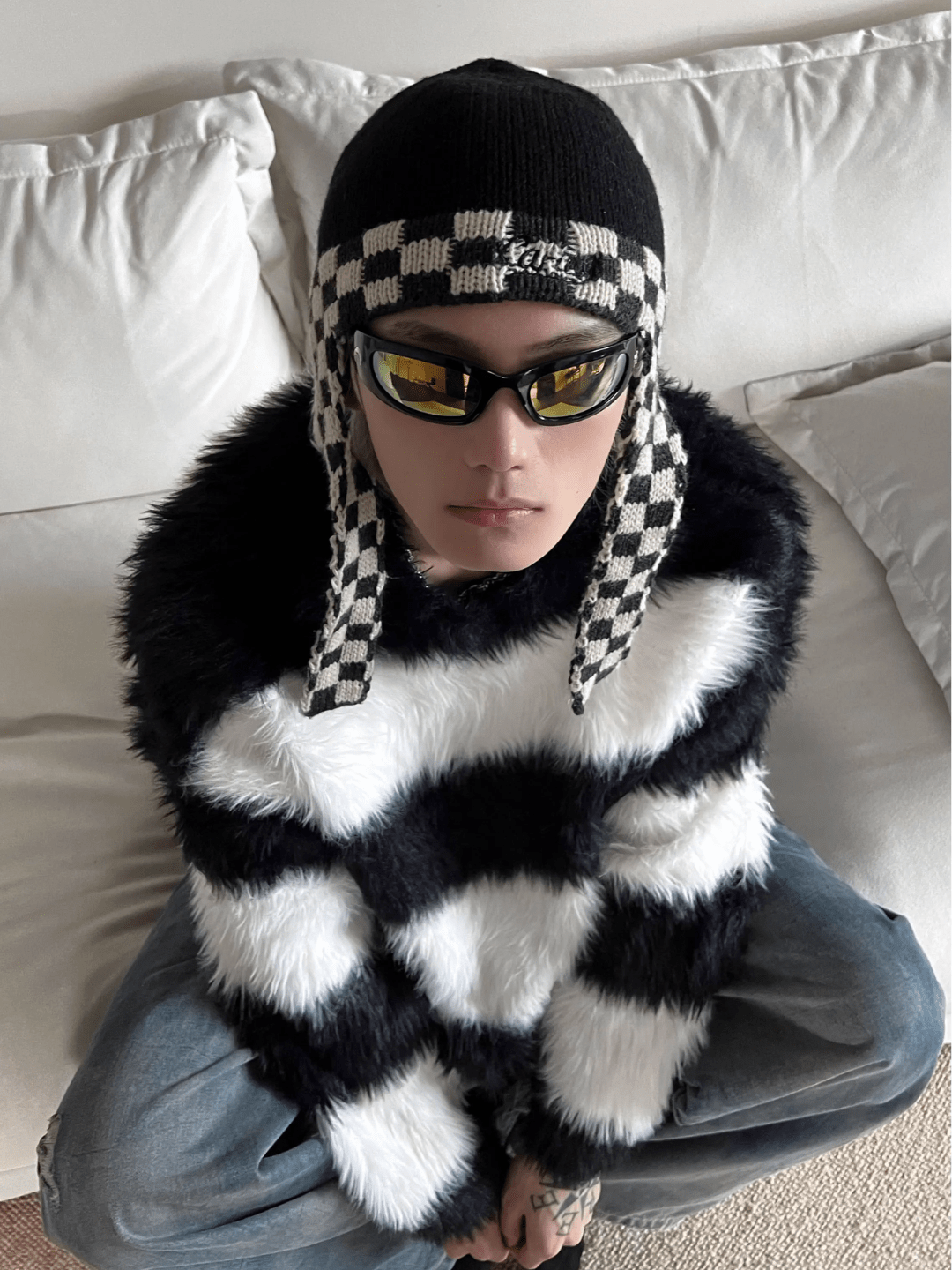[SOULWORKER] imitation mink wool striped knit na802