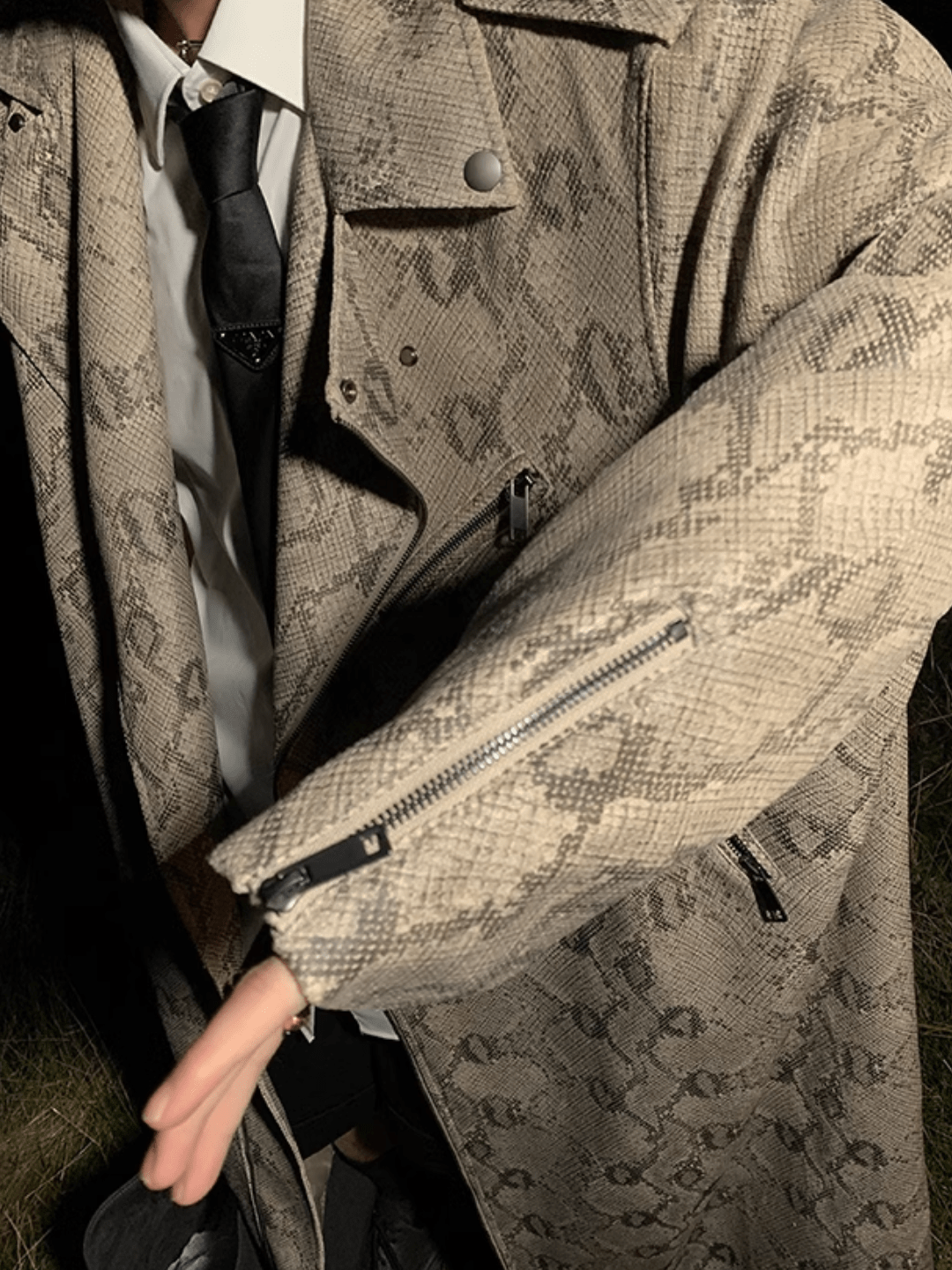 [ESC MAN STUDIO] mid-length trench coat na850