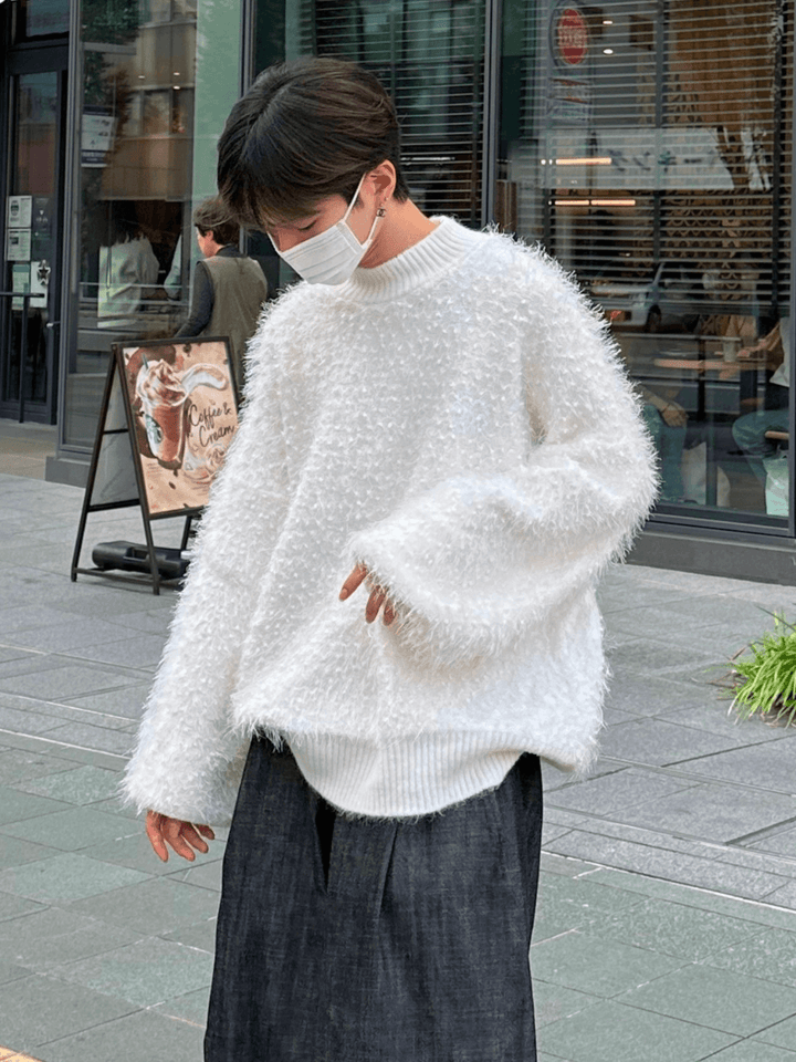 [FLAT ROOM] mink fur loose sweater FL05